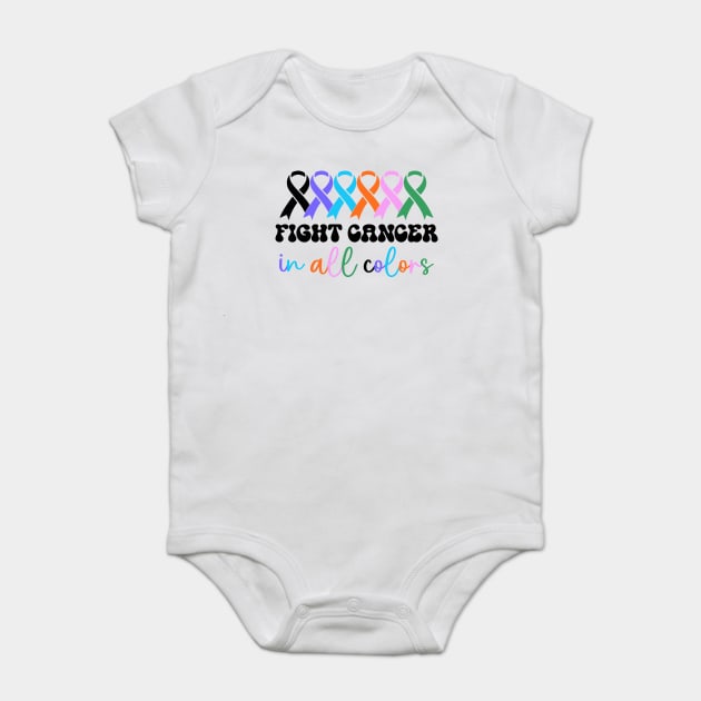 Multi colored ribbons cancer awareness Baby Bodysuit by Luxinda